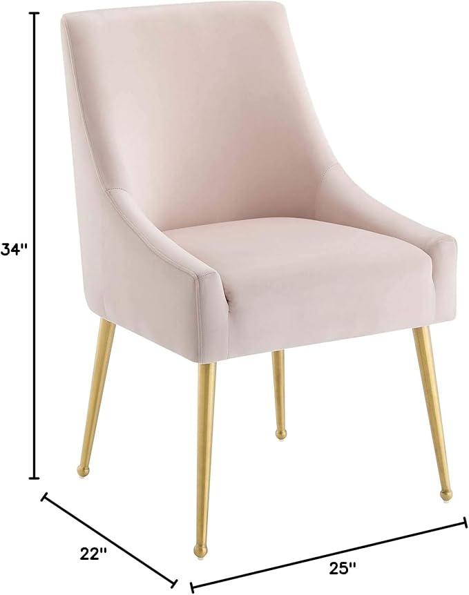 Modway Discern Upholstered Performance Velvet Dining Chair, Pink