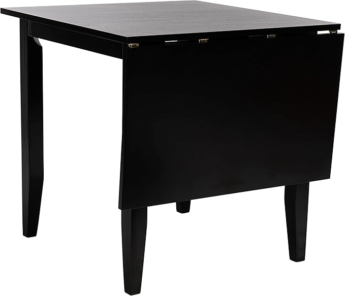 SAFAVIEH Home Collection Miliano Matte Black Drop End Leaf Dining Room Table DTB1404A