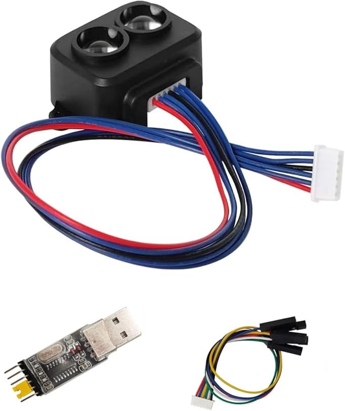 youyeetoo Benewake TF-Luna Lidar Sensor Kit, with 1x USB-TTL Adapter 1x Dupont Line, 0.2-8m Measurement Range Distance, Support Raspberry Arduino STM32 MCU for Drone Industrial Sensing Robot Smart Home