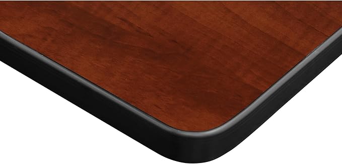 Regency Cain 30" Square X-Base Breakroom Table – Scratch Resistant Laminate Café Table for Lunchroom, Coffee Shops and Commercial Office Spaces (Cherry, Grey Legs)