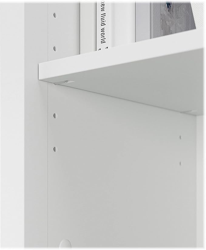 Bush Home Salinas Tall 5 Shelf Bookcase - Set of 2 in Shiplap Gray and Pure White, Vertical Office Storage, Bookshelves for Home Workspace, Multi-Purpose Shelving Units