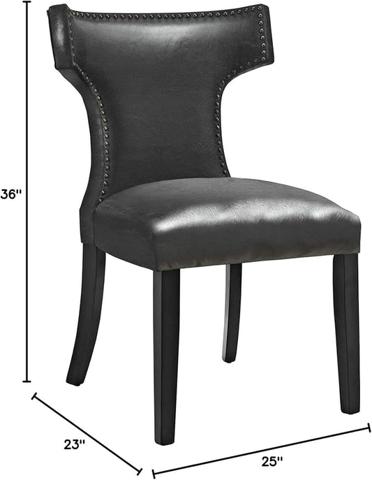 Modway EEI-3922-BLK Curve Vinyl Dining Chair, Black