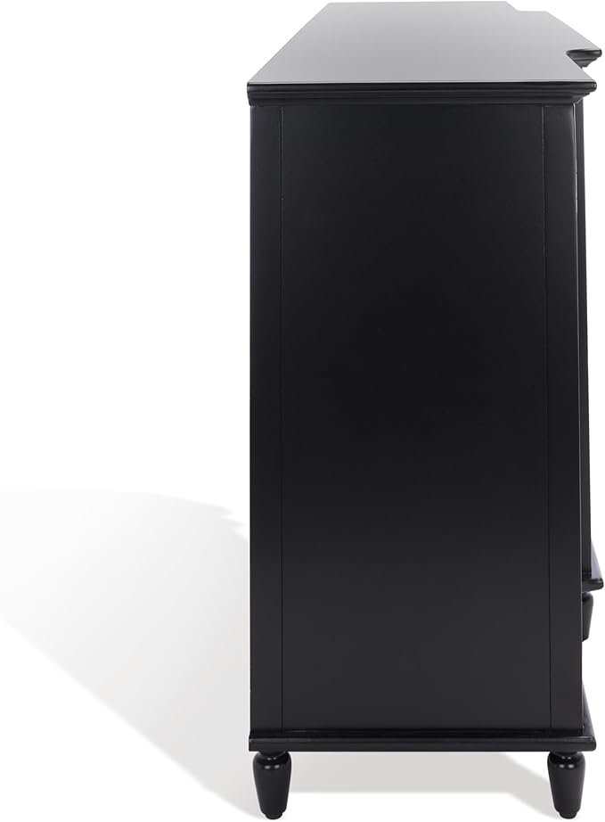 SAFAVIEH Couture Collection Juliette Black Mirrored 4-Door Storage Sideboard