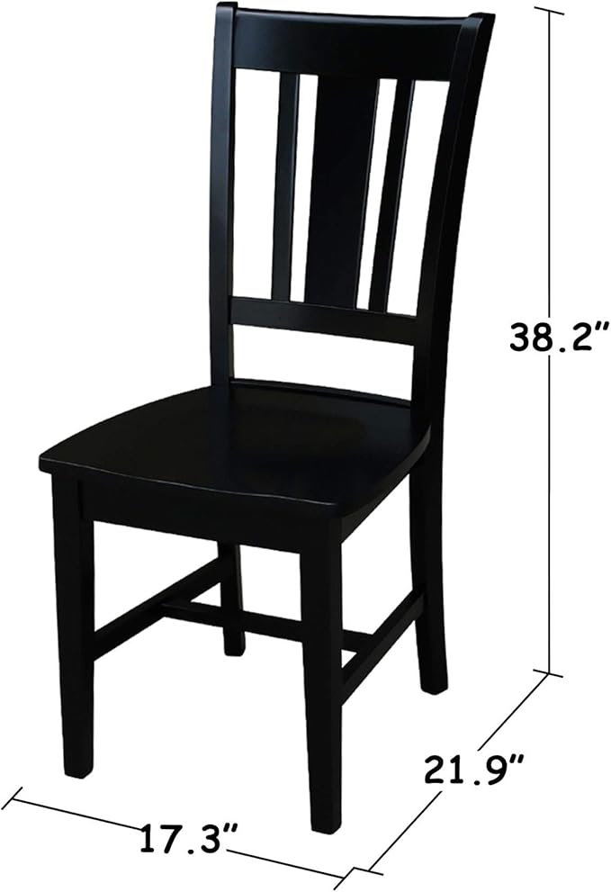 International Concepts 36" Round Top Pedestal Table - With 2 San Remo Chairs, Black