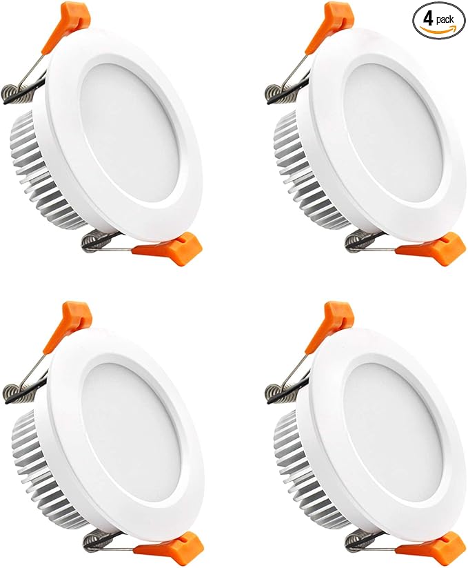 YGS-Tech 3 Inch LED Recessed Lighting, Dimmable Downlight 5W(40W Halogen Equivalent), CRI80, 3000K Warm White, Ceiling Light with LED Driver(4 Pack)