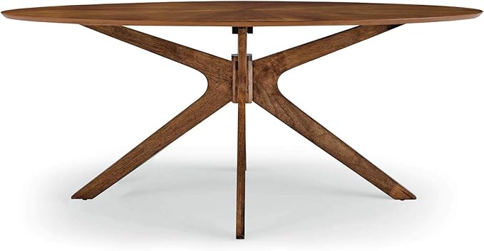 Modway Crossroads 71" Oval Wood Dining Table, Walnut