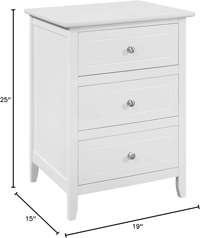 Glory Furniture Daniel 3 Drawer Nightstand in Cherry