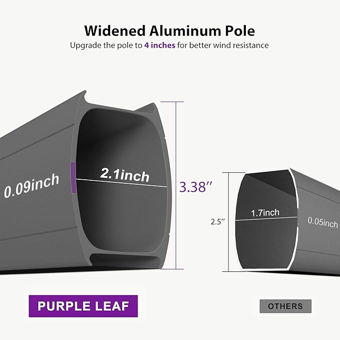 PURPLE LEAF 10 Feet Patio Cantilever Umbrella Outdoor Double Top Large Offset Hanging 360° Rotation Square Umbrella for Garden Deck Pool Backyard Cast Slate