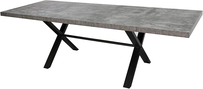 Acanva Expandable Dining Table for 6-8 Seat, Modern Rectangle Design with Extension Leaf for Kitchen Restaurant, Thicker Top and Carbon Steel Pedestal, 74.9''(+40)Wx37''Dx30''H, Dark Grey