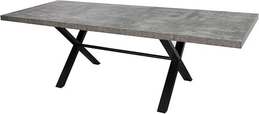 Acanva Expandable Dining Table for 6-8 Seat, Modern Rectangle Design with Extension Leaf for Kitchen Restaurant, Thicker Top and Carbon Steel Pedestal, 74.9''(+40)Wx37''Dx30''H, Dark Grey