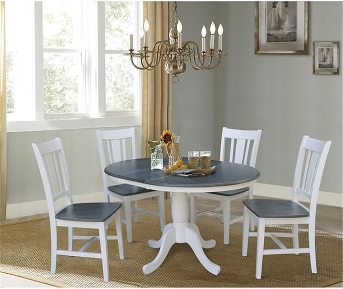 International Concepts 36" Solid Wood Extension Dining Table with 4 Chairs