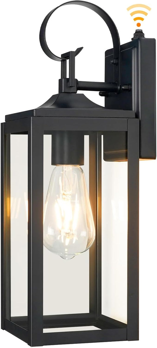 OKELI Dusk to Dawn Outdoor Lighting Fixture Wall Sconce,Front Porch Light,Outdoor Wall Sconces Rust-Proof Light,Garage Waterproof Wall Light(Black, 16")