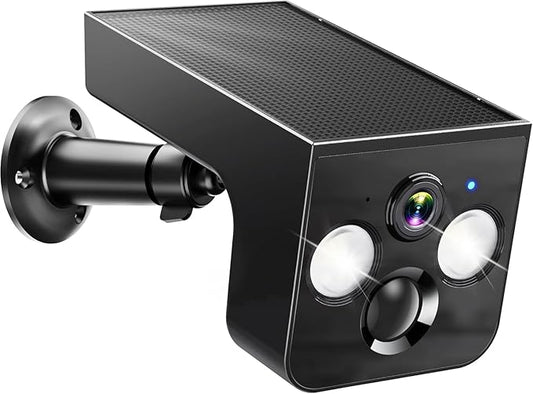 Solar Security Cameras Wireless Outdoor, 2K Battery Powered, Cloud/SD Storage, Built-in Solar, IP65 Waterproof, AI Motion, Color Night Vision, Outside WiFi Cameras for Home Security