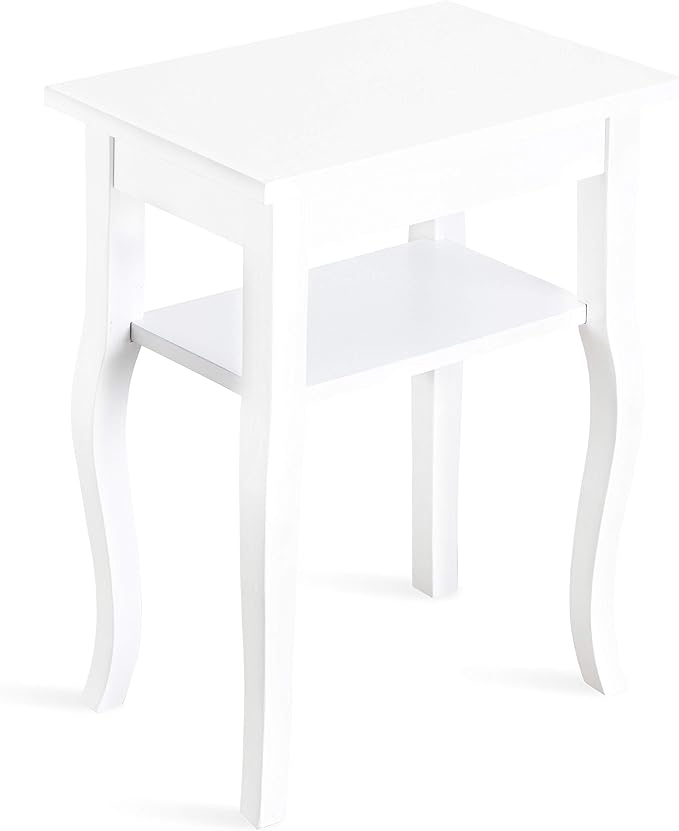 Kate and Laurel Lillian Transitional Wood Side Table, 18 x 12 x 24, White, Chic Traditional Accent Table for Storage and Display