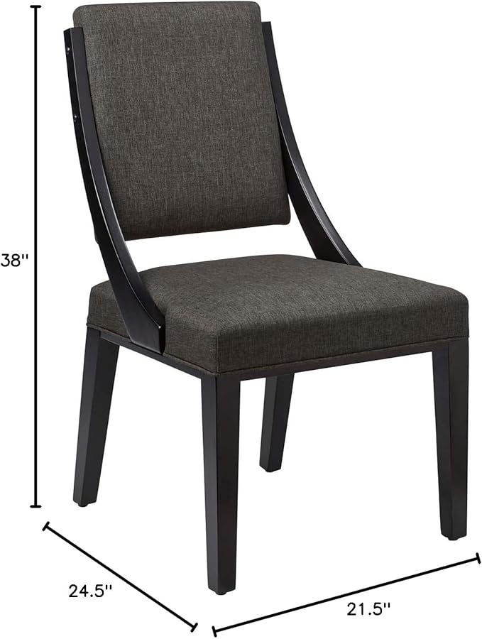 Modway EEI-4553-GRY Cambridge Upholstered Fabric Dining Chairs - Set of 2, Gray