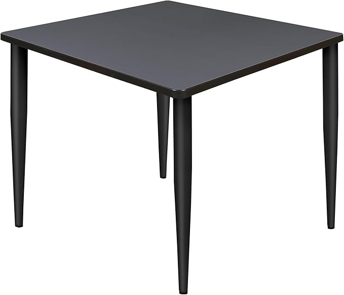 Regency Kahlo 42 in. Square Breakroom Table- Grey Top, Black Tapered Legs