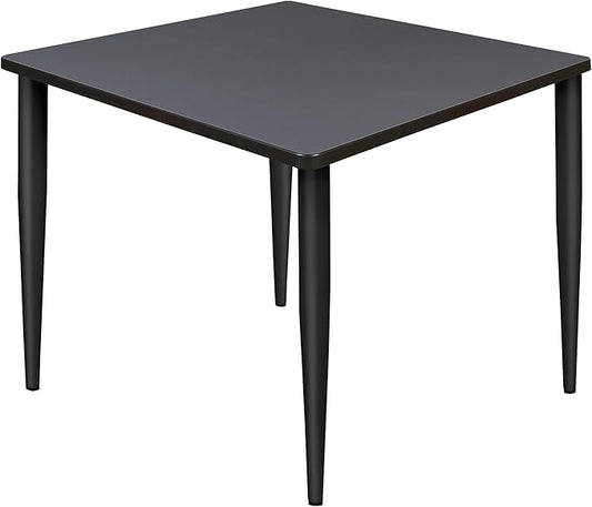 Regency Kahlo 42 in. Square Breakroom Table- Grey Top, Black Tapered Legs