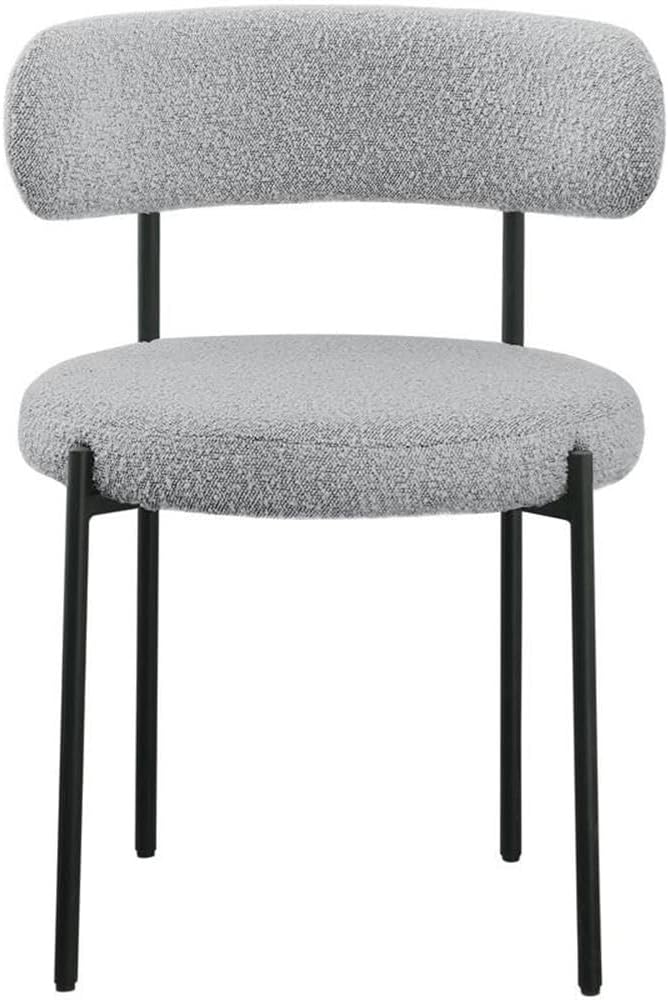 Meridian Furniture Beacon Grey Boucle Fabric Dining Chair