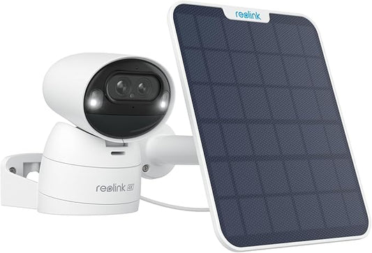 REOLINK 4K Dual-Lens Solar Security Cameras Wireless Outdoor/Indoor, Argus Track + 6W Solar Panel, Auto Zoom Tracking, 2.4/5GHz WiFi, Color Night Vision, No Subscriptions, Home Hub Compatible