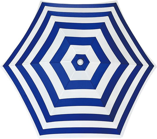 AMMSUN 5ft Seaside Umbrella for Sand and Water Table Sand Box - Kids Durable Umbrellas for children Beach Camping Garden Outdoor Play Shade (5ft Blue White)