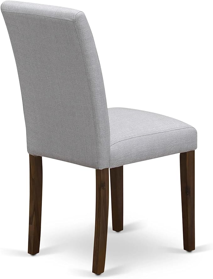 East West Furniture ANAB5-AWA-05 5 Piece Kitchen Table & Chairs Set Contains a Round Dining Room Table with Pedestal and 4 Upholstered Chairs, 36x36 Inch, Antique Walnut