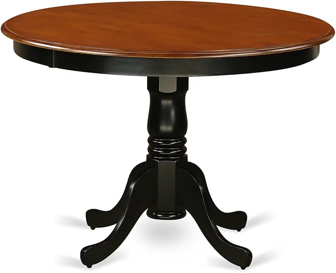 East West Furniture HLKE5-BCH-W 5 Piece Dining Room Table Set Includes a Round Kitchen Table with Pedestal and 4 Dining Chairs, 42x42 Inch, Black & Cherry