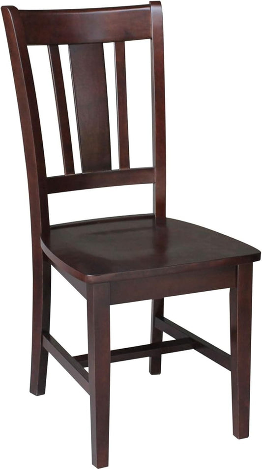 IC INTERNATIONAL CONCEPTS 30 in. Wood Dining Table with 2 Remo Splatback Chairs in Rich Mocha