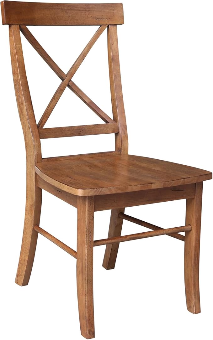 IC INTERNATIONAL CONCEPTS 36" Solid Wood Round Extension Dining Table with 4 Chairs in Oak