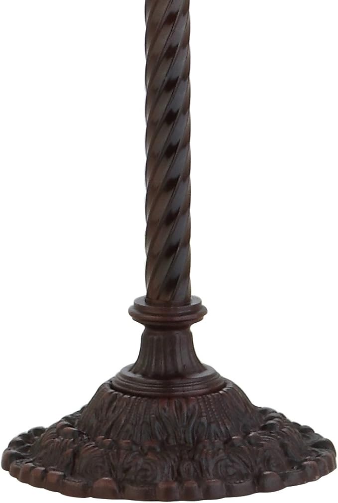 JONATHAN Y 71" Bronze Botanical Tiffany-Style Torchiere LED Floor Lamp, Handcrafted Stained Glass Bowl Shade, Traditional Iron Standing Lamp for Living Room, LED Bulb Included JYL8004A