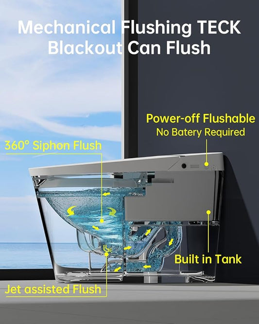EPLO Smart Toiet with Tank and Bidet Built In,Auto Open Close,Blackout Flush,Auto Flush,Heated seat,Foot Sensor Operation,One Piece Elongated Modern Bidet Toilet Combo G20PRO