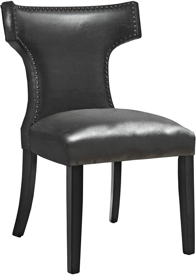 Modway EEI-3922-BLK Curve Vinyl Dining Chair, Black