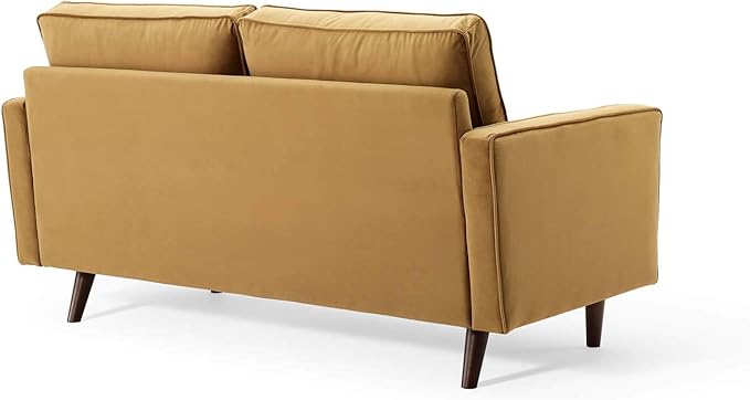 Modway Valour Performance Velvet Loveseat, Cognac Valour Performance Velvet Loveseat