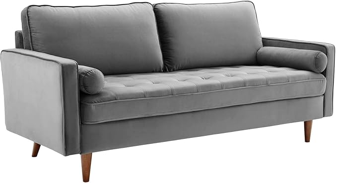 Modway EEI-3764-GRY Valour Performance Velvet Sofa, Gray