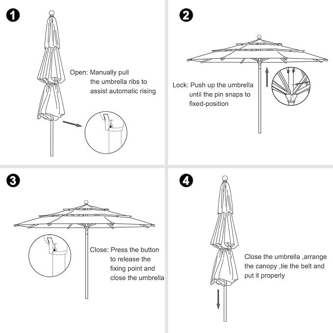 EliteShade USA 10-Year-Non-Fading 11ft 3-Tier Market Patio Umbrella, Commercial Grade Outdoor Table Umbrella with Cylinder Push-Up, Windproof & UPF 50+ UV Protection, Heavy Duty Ventilation for Garden, Deck, Pool, Backyard, Beach & Bistro, Sunflower Ye...