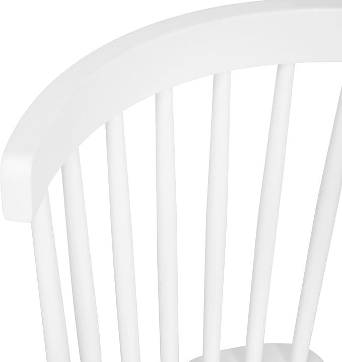 Taylor & Logan Ingrid Set of 2 Commercial Grade Windsor Dining Chairs, Solid Wood Armless Spindle Back Restaurant Dining Chairs in White