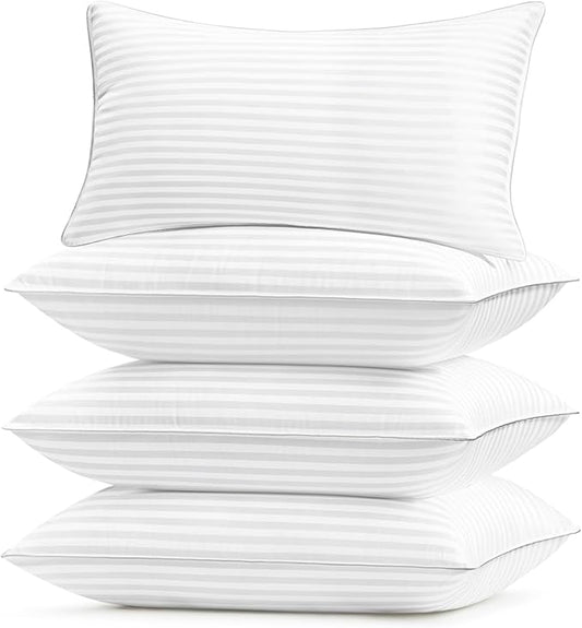 Basic Beyond Hotel Collection Bed Pillows for Sleeping - King Size Pillows Set of 4, 20x36, White