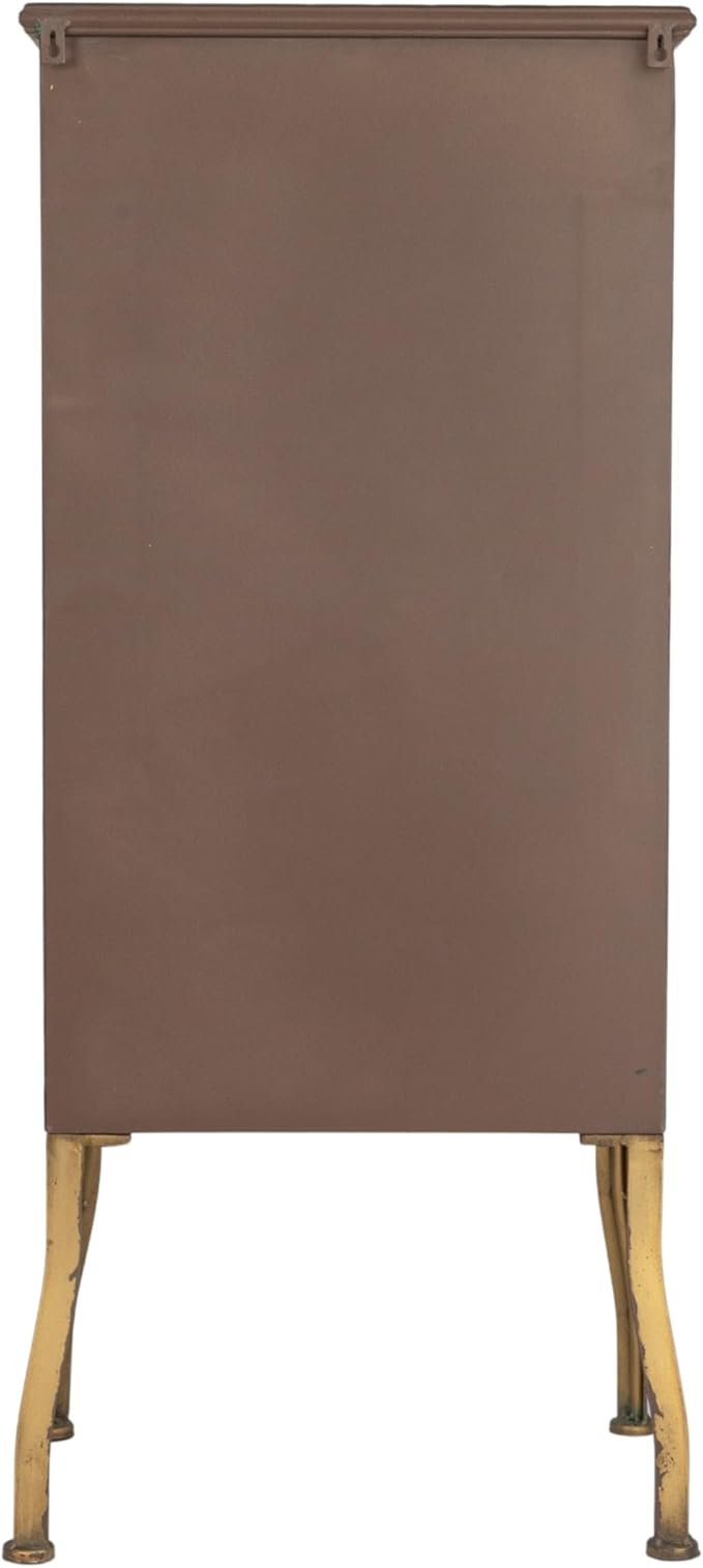 Creative Co-Op Sleek Metal Cabinet Storage with 3 Drawers, Gold