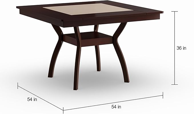 24/7 Shop at Home Aviana Contemporary Wood Counter Height Table, Dark Cherry and Ivory