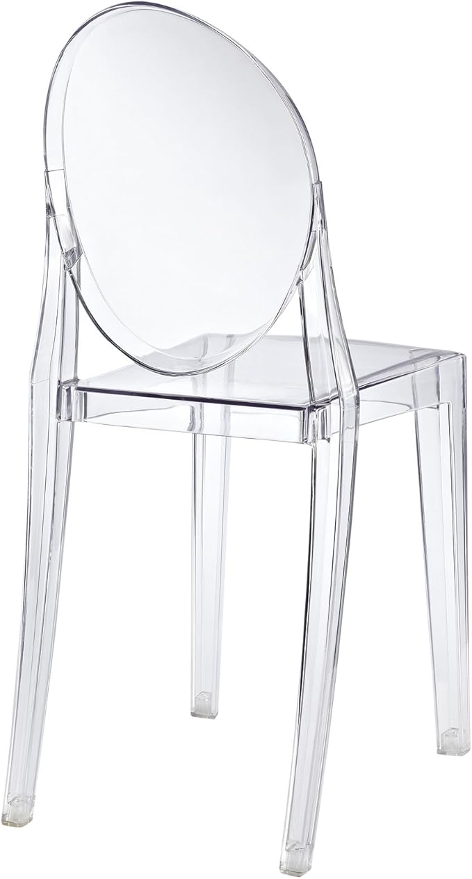 Modway Casper Modern Acrylic Stacking Kitchen and Dining Room Chair in Clear - Fully Assembled
