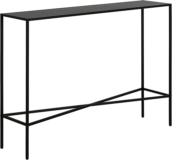 Henn&Hart 42" Metal Rectangular Console Table Entryway Table, Sofa Table for Entryway, Living Room, Couch, Hallway, or Office, Blackened Bronze