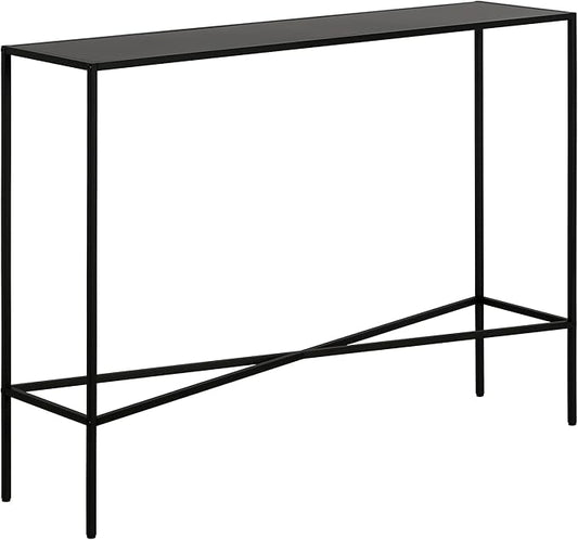 Henn&Hart 42" Metal Rectangular Console Table Entryway Table, Sofa Table for Entryway, Living Room, Couch, Hallway, or Office, Blackened Bronze