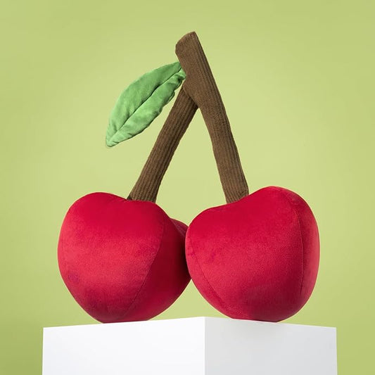 Phantoscope Fruit Shaped Pillow Series Cherry Shaped Throw Pillow, Fun Home Decor of Fruit Themed Cushions, Fall Decorative Pillow for Couch, Bed and Chair, Red, 15 x6.5 inches