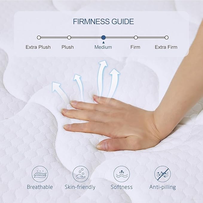 Full Size Mattress, 10 Inch Memory Foam Hybrid Mattress in a Box with Individual Pocket Spring for Motion Isolation & Strong Edge Support & Pressure Relief, CertiPUR-US, 100 Nights Trial