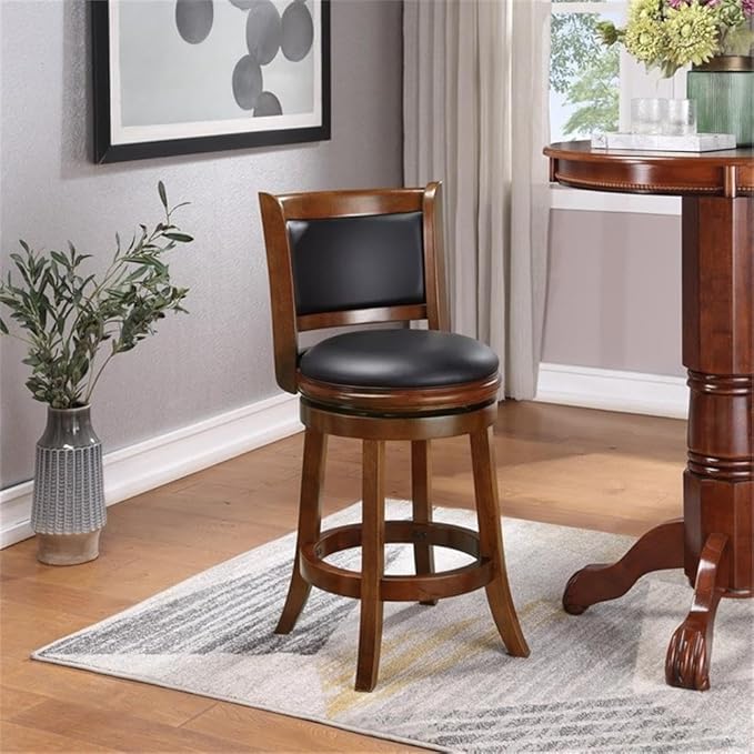 Boraam Augusta Counter Height Stool, Black/Cherry