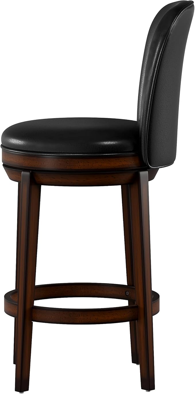 Hillsdale Victoria Wood Bar Height Swivel Stool, Dark Chestnut