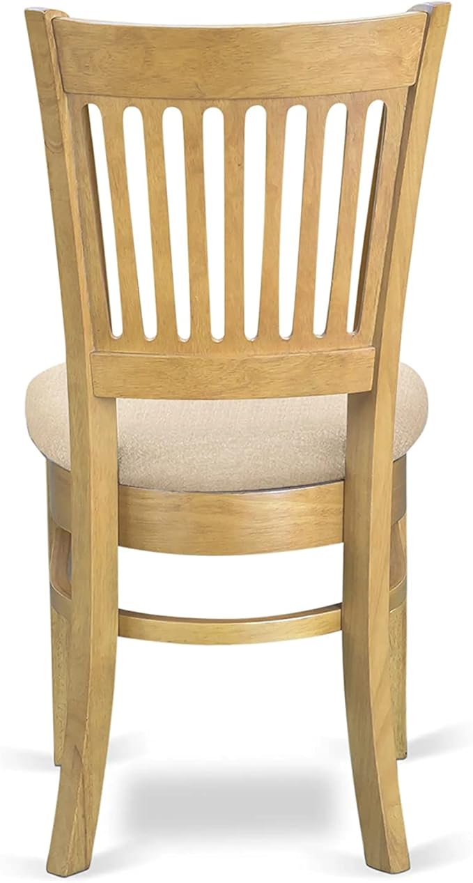 East West Furniture CAVA5C-OAK-C 5 Piece Dining Table Set for 4 Includes a Rectangle Kitchen Table and 2 Linen Fabric Dining Chairs with 2 Benches, 36x60 Inch, Oak
