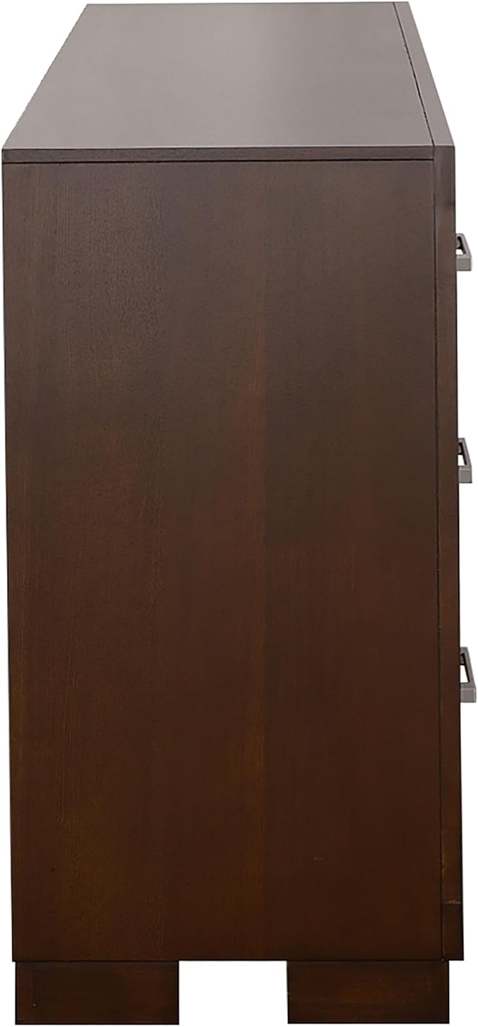 Coaster Home Furnishings Jessica Contemporary 64-inch 6-Drawer Bedroom Dresser Clothing Storage Cabinet Wide Chest of Drawers Organizer Unit Cappuccino 200713