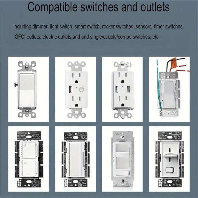 Screwless Decorator Wall Plates 3-Gang Switch Outlet Electrical Cover Plate Unbreakable Thermoplastic Faceplate for Decorative Receptacle Outlet Switch, White (4 Pack)