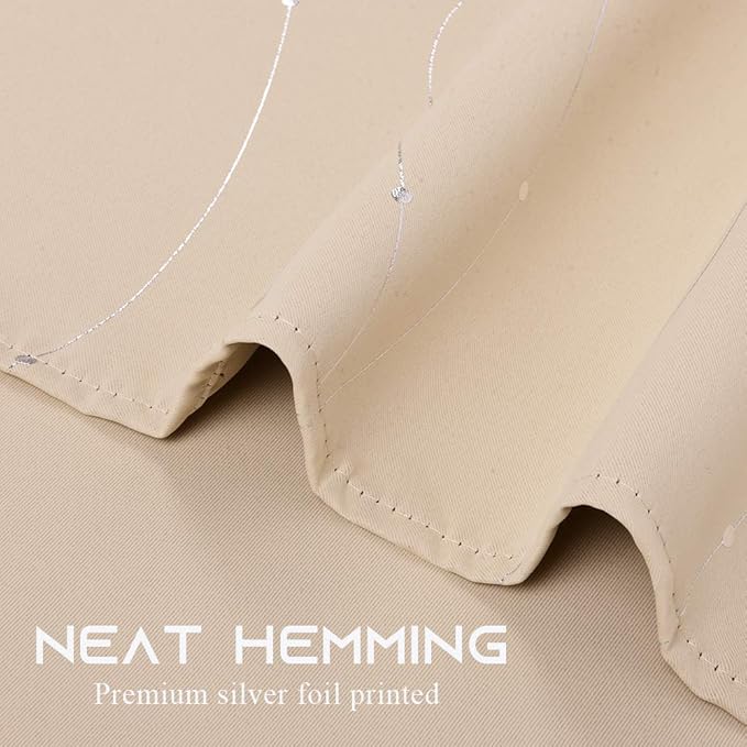 NICETOWN Bedroom Room Darkening Curtains - Triple Weave Microfiber Grommet Top Thermal Insulated Solid Room Darkening Panels/Drapes for Kid's Room (Biscotti Beige, 1 Pair, 52 inches by 95 Inch)