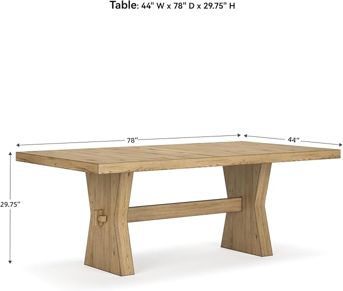 Signature Design by Ashley Galliden Farmhouse Dining Table, Light Brown